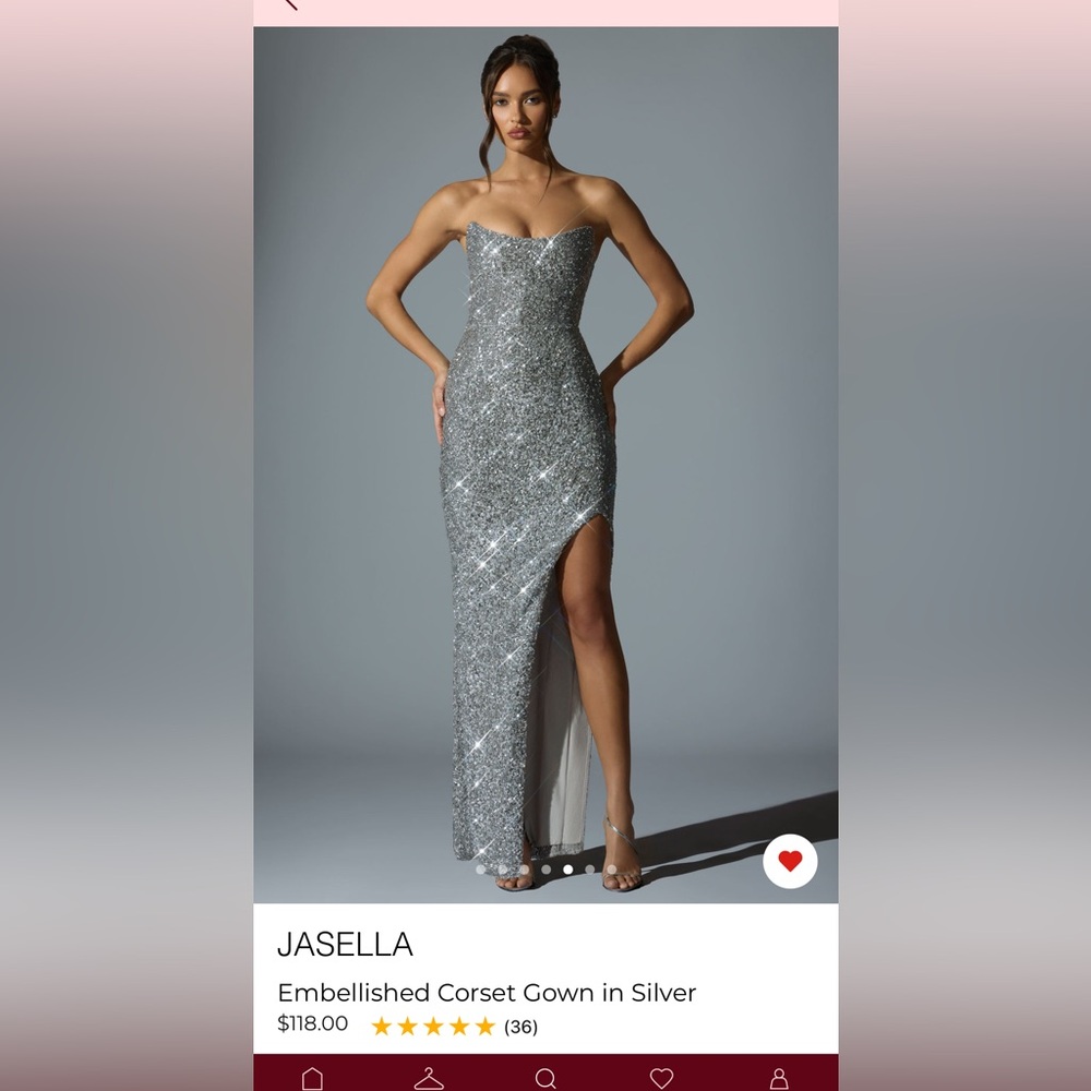 Oh Polly Silver Strapless Dress - Picture 5 of 12